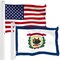 G128 Combo Pack: American USA Flag 3x5 Ft & West Virginia Flag 3x5 Ft, Both Printed 150D Polyester, Indoor/Outdoor, Brass Grommets